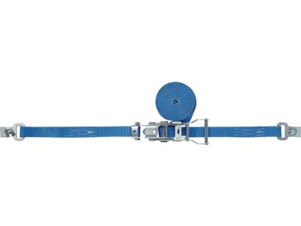 Uväzovací popruh DIN 12195-2 dĺžka 4 m šírka 25 mm s račňou + plochý hák s poistkou LC U 1500 daN TECWERK (Farba Dĺžka 4 m Šírka 25 mm, Veľkosť so západkou + plochý hák s bezpečnostnou poistkou LC U 1500 daN)