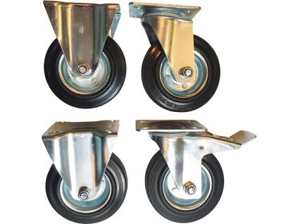 Sady valčekov (Farba 4-dielny, Veľkosť 2 otočné kolieska a 2 pevné kolieska vhodné pre dielenský vozík TECWERK)