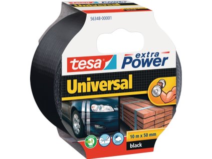 Látková páska extra Power® 56348 čierna Dĺžka 10 m Šírka 48 mm Rolka TESA (Farba čierna, Veľkosť Dĺžka 10 m Šírka 48 mm  rolka)