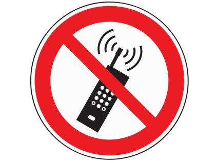 Zákazová značka ASR A1.3/DIN EN ISO 7010 Mobilné rádio zakázané (Farba ASR A1.3/DIN EN ISO 7010, Veľkosť Mobilné rádio zakázané Fólia)