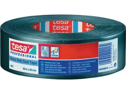 Textilná páska 4663 strieborná Dĺžka 50 m Šírka 48 mm Rolka TESA (Farba strieborná, Veľkosť Dĺžka 50 m Šírka 48 mm  rolka)