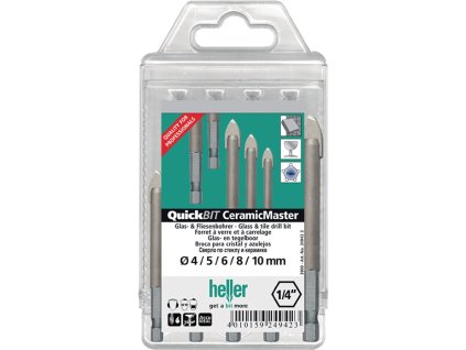 Súprava vrtákov QuickBit® Ceramik Master 5-dielna súprava Ø 4, 5, 6, 8, 10 mm Stopka šesťhranná (Farba 5-dielny Ø 4, 5, 6, 8, 10 mm, Veľkosť Stopka šesťhranná)