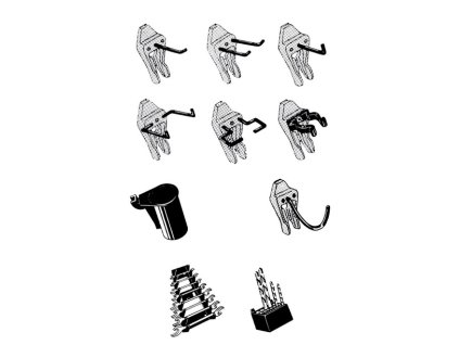 Skrine na náradie (Farba sortiment 53ks., Veľkosť a.oceľ a POM f.Art.Nr.795605,795584,795698-699)