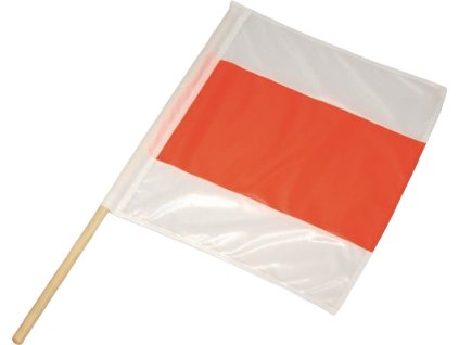 Výstražné vlajky (Farba Dĺžka 750 x šírka 750 mm, Veľkosť polyester s drevenou rukoväťou)