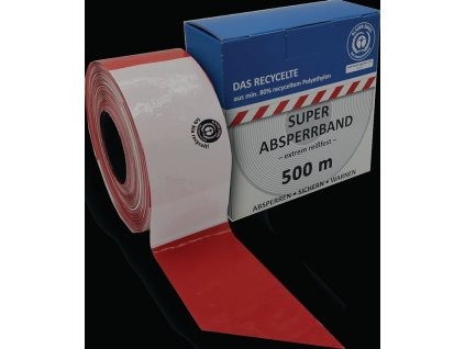 Bariérové pásky (Farba Dĺžka 500 m, Veľkosť Šírka 80 mm červená/biela blokovaná, recyklovaná 500 m/kartón)