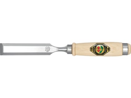 Dláto  Šírka rezu 40 mm s 2 oceľovými svorkami Rukoväť z bieleho bukového dreva Ulmský tvar (Farba Šírka rezu 40 mm s 2 oceľovými svorkami, Veľkosť hrabová rukoväť tvar Ulm)
