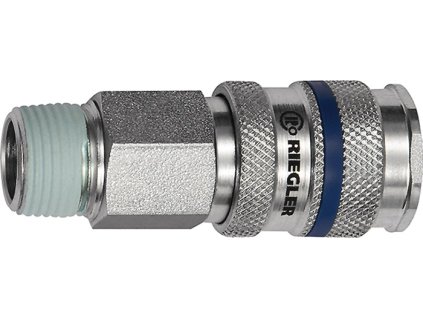 Spojky na stlačený vzduch (Farba DN 7,8 vonkajší závit oceľ, Veľkosť Závit R 1/2 20,95 mm)