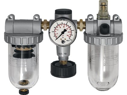 Údržbová jednotka na stlačený vzduch (Farba Závit 1/2 ″ poloautomatický, Veľkosť BG III 3 ks 3200 l/min Šírka 259 mm)