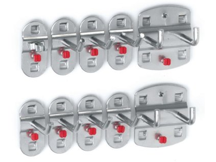 Držiak nástroja (Farba 10-dielny plastový poťah, Veľkosť 7 háčikov/2 dvojité háčiky/1 svorka na náradie)