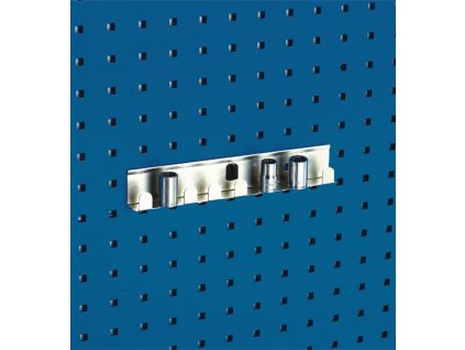 Držiak nástrčného kľúča (Farba Šírka 270 mm, Veľkosť 8 držiakov pre 1/2 palcové vložky vhodné pre perforované dosky)