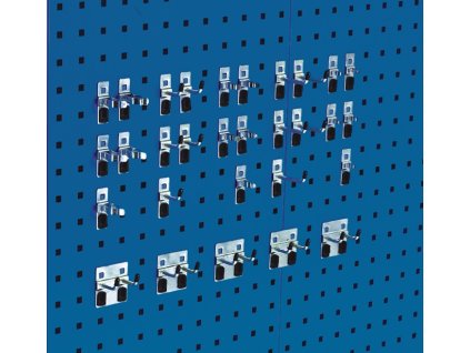 Držiak nástroja (Farba ŠxVmm, Veľkosť 10 hákov/5 dvojitých hákov/15 jednoduchých nástrojových svoriek 30 ks.10 háčikov/5 dvojitých háčikov/ 15 nástrojových svoriek)