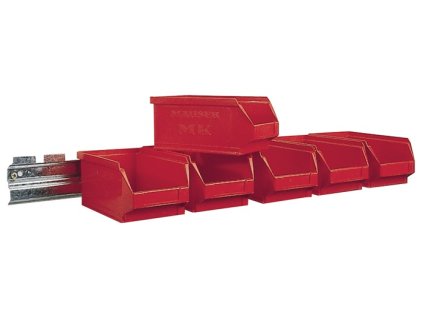 Nástenné lišty (Farba V50xŠ602xH100mm pozinkovaná oceľ, Veľkosť s otvorenými úložnými boxmi 6 x MK6 červená)