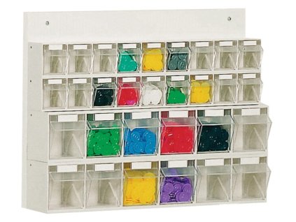 Priehľadný zásobník H410xŠ600xD108mm 18 x A, 12 x B plast biely LOCKWEILER (Farba H410xŠ600xD108mm, Veľkosť 18 x A, 12 x B Plast biely)