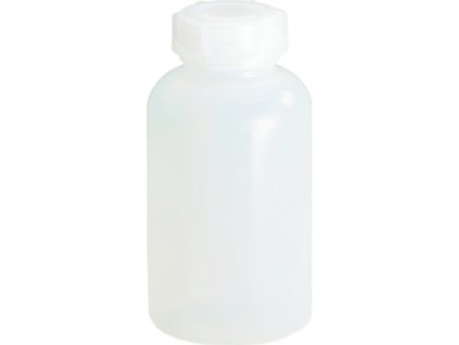 Laboratórne fľaše (Farba Celková výška 120 mm Celkový Ø 64 mm, Veľkosť Polyetylén (LDPE) prírodná farba Plniaci otvor Ø 30,8 mm Objem 250 ml)