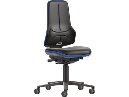 Priemyselné otočné stoličky (Farba Kolieska, Veľkosť Čalúnenie zo syntetickej kože čierno modré 470-640 mm)