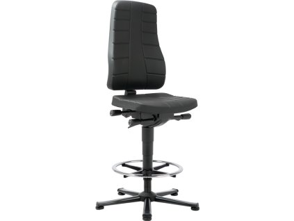 Priemyselné otočné stoličky (Farba Podlahové klzáky + nášľapný krúžok, Veľkosť Integrovaná pena čierna 570-830 mm)