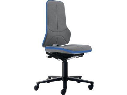 Priemyselné otočné stoličky (Farba Kolieska, Veľkosť Látka Supertec sivá modrá 450-620 mm)