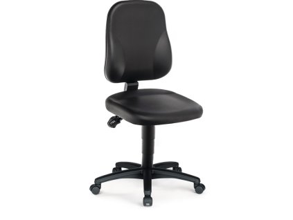 Priemyselné otočné stoličky (Farba Kolieska, Veľkosť Čalúnenie zo syntetickej kože čiernej farby 450-620 mm)