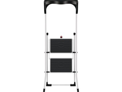 Skladacie schodíky (Farba Stupne vrátane plošiny 2, Veľkosť Výška plošiny 470 mm Oceľ s bielymi protišmykovými rohožami)