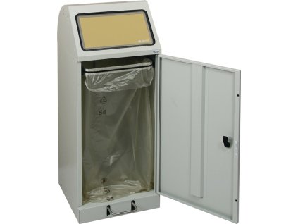Zberač recyklovateľného materiálu (Farba 70 l H1000xŠ400xD380mm, Veľkosť svetlo sivá s držiakom na odpadkové koše, s pedálovou pákou)