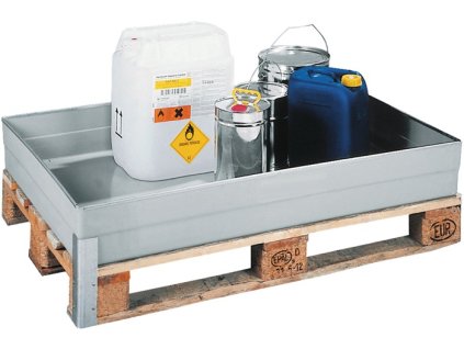 Odkvapkávacie misky na palety (Farba 150 l sklolaminát, Veľkosť bez montážnej konzoly D1200xŠ800xV165 mm)