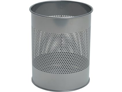 Kôš na odpadky 15 l H315xØ260 mm s perforovanou mriežkou Kovový epoxidový náter DURABLE (Farba 15 l H315xØ260 mm s perforovanou mriežkou, Veľkosť Kov potiahnutý epoxidovou živicou strieborný kov)