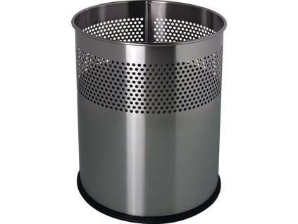 Kôš na odpadkový papier 15 l H321xØ255 mm okrúhly nerezová oceľ strieborná HELIT (Farba 15 l H321xØ255 mm kruhový, Veľkosť Nerezová oceľ strieborná)