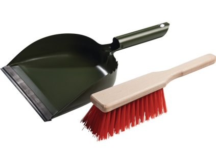Sada prachoviek s kovovou rukoväťou Kovová, lakovaná Listová LxŠ1 ručná kefa a 1 prachovka (Farba s kovovou rukoväťou Kov, lakovaný, Veľkosť Čepeľ DxŠ1 Ručná kefa a 1 lopatka na prach)