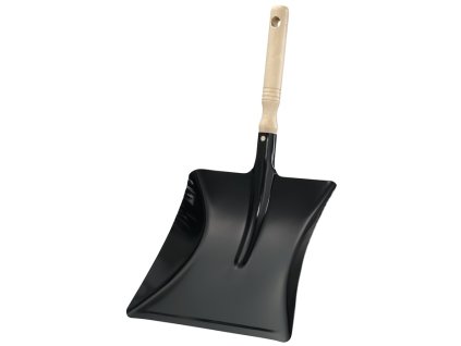 Miska na prach s drevenou rukoväťou kovová čierna lakovaná čepeľ L220xW230 mm (Farba s drevenou rukoväťou kovová čierna lakovaná, Veľkosť Čepeľ L220xŠ230 mm)