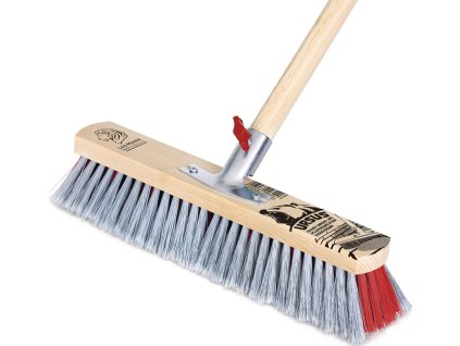 Metla (Farba plast/drevo dĺžka 400 mm, Veľkosť PP štetiny sivé, držiak rukoväte)