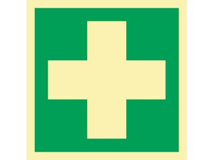 Úniková značka ASR A1.3/DIN EN ISO 7010/DIN 67510 L148xW148 mm Prvá pomoc (Farba L148xŠ148 mm, Veľkosť Prvá pomoc Fólia)