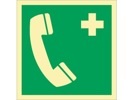 Úniková značka ASR A1.3/DIN EN ISO 7010/DIN 67510 D148xŠ148 mm Núdzový telefón (Farba L148xŠ148 mm, Veľkosť Núdzový telefón Fólia)