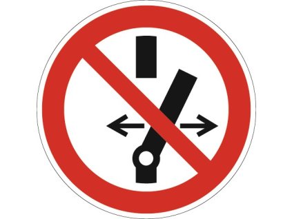 Značka zákazu ASR A1.3/DIN EN ISO 7010 Prepínanie zakázané Plast (Farba ASR A1.3/DIN EN ISO 7010, Veľkosť Zákaz prepínania plast)
