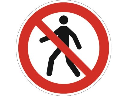 Zákazová značka ASR A1.3/DIN EN ISO 7010 Zákaz vstupu chodcom (Farba ASR A1.3/DIN EN ISO 7010, Veľkosť Zákaz vstupu chodcov Fólia)