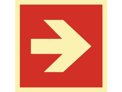 Protipožiarna značka DIN EN ISO 7010 L148xW148 mm Šípka rovná plastová (Farba L148xŠ148 mm, Veľkosť Priama šípka plast)