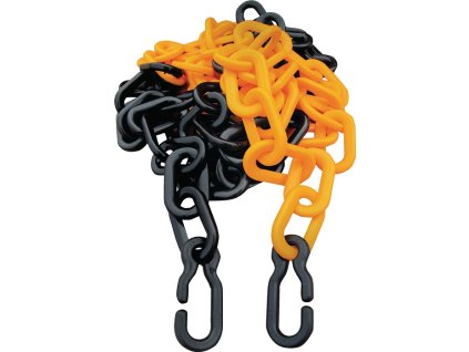 Bariérové reťaze (Farba PP žltá/čierna 9 mm, Veľkosť Dĺžka 3 m s 2 univerzálnymi hákmi)