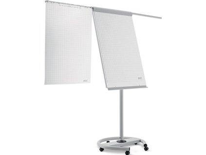 Flipchartová písacia plocha W680xH970mm biela/sivá mobilná MAGNETOPLAN (Farba Plocha na písanie Š680xV970mm, Veľkosť biela/sivá mobilný)