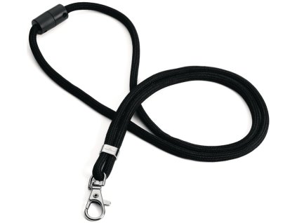 Držiak na odznaky (Farba okrúhla tkaná s karabínou, Veľkosť dĺžka pásky 460 mm čierna)