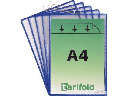 Priehľadná kapsa z PVC nereflexná DIN A4 5 ks/bal TARIFOLD (Farba PVC nereflexné, Veľkosť DIN A4 modrá 5ks/bal.)