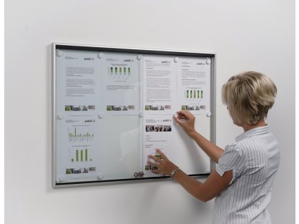Vitrína s posuvnými dverami Štvorcový rám na vnútorné použitie WSM (Farba 12 x DIN A4 W955xH950mm, Veľkosť Štvorcový rám na použitie v interiéri)