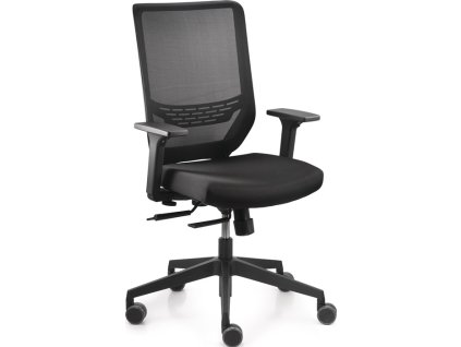 Kancelárske otočné stoličky (Farba Podrúčky, nastaviteľná šírka a výška, Veľkosť čierna 410-520 mm so synchronizovanou technológiou Nosnosť 110 kg)