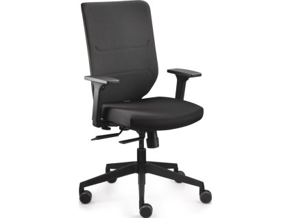 Kancelárske otočné stoličky (Farba Podrúčky, nastaviteľná šírka a výška, Veľkosť čierna 410-520 mm so synchronizovanou technológiou Nosnosť 110 kg)