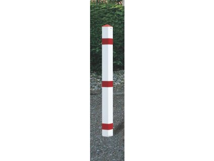 Pásové/zábranné stĺpiky (Farba Oceľ červeno-biela, Veľkosť s uzemňovacou zásuvkou so špicatým uzáverom)