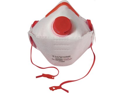 Respirátorová maska Shark FFP3/V D NR s výdychovým ventilom, skladacia TECWERK (Farba FFP3/V D NR, Veľkosť s výdychovým ventilom, skladací)