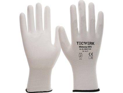 Rukavice Whitestar NPU EN 388 PPE kategória II TECWERK (Farba Veľkosť 9 (XL) biela, Veľkosť EN 388 kategória OOP II)
