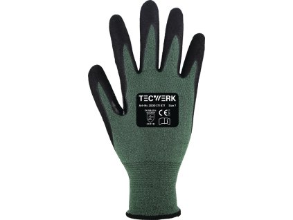 Rukavice proti porezaniu Mosel EN 388 PPE kategória II 10 párov TECWERK (Farba Veľkosť 11 zelená/čierna, Veľkosť EN 388 kategória OOP II  10 párov)