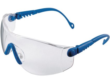 Bezpečnostné okuliare Op-Tema EN 166-1FT Zorníky modré, číre polykarbonátové šošovky HONEYWELL (Farba EN 166-1FT, Veľkosť Chránič modrý, číre sklo polykarbonát)