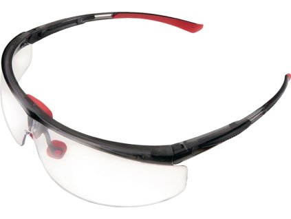 Bezpečnostné okuliare Adaptec EN 166-1FT zorníky čierne/červené, číre šošovky HONEYWELL (Farba EN 166-1FT, Veľkosť Čierny/červený rám, číre šošovky)