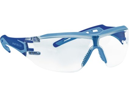 Bezpečnostné okuliare Protor EN 166 Rám: modrý Šošovka: číry polykarbonát INFIELD SAFETY (Farba EN 166, Veľkosť Rám: modrý Disk: číry polykarbonát)