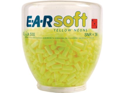 Zátky do uší E-A-Rsoft™ Yellow Neons™ Refill EN 352-2:2020 SNR 34 dB 500 párov / dávkovač 3M (Farba EN 352-2:2020 SNR 34 dB, Veľkosť 500 párov / dávkovač)